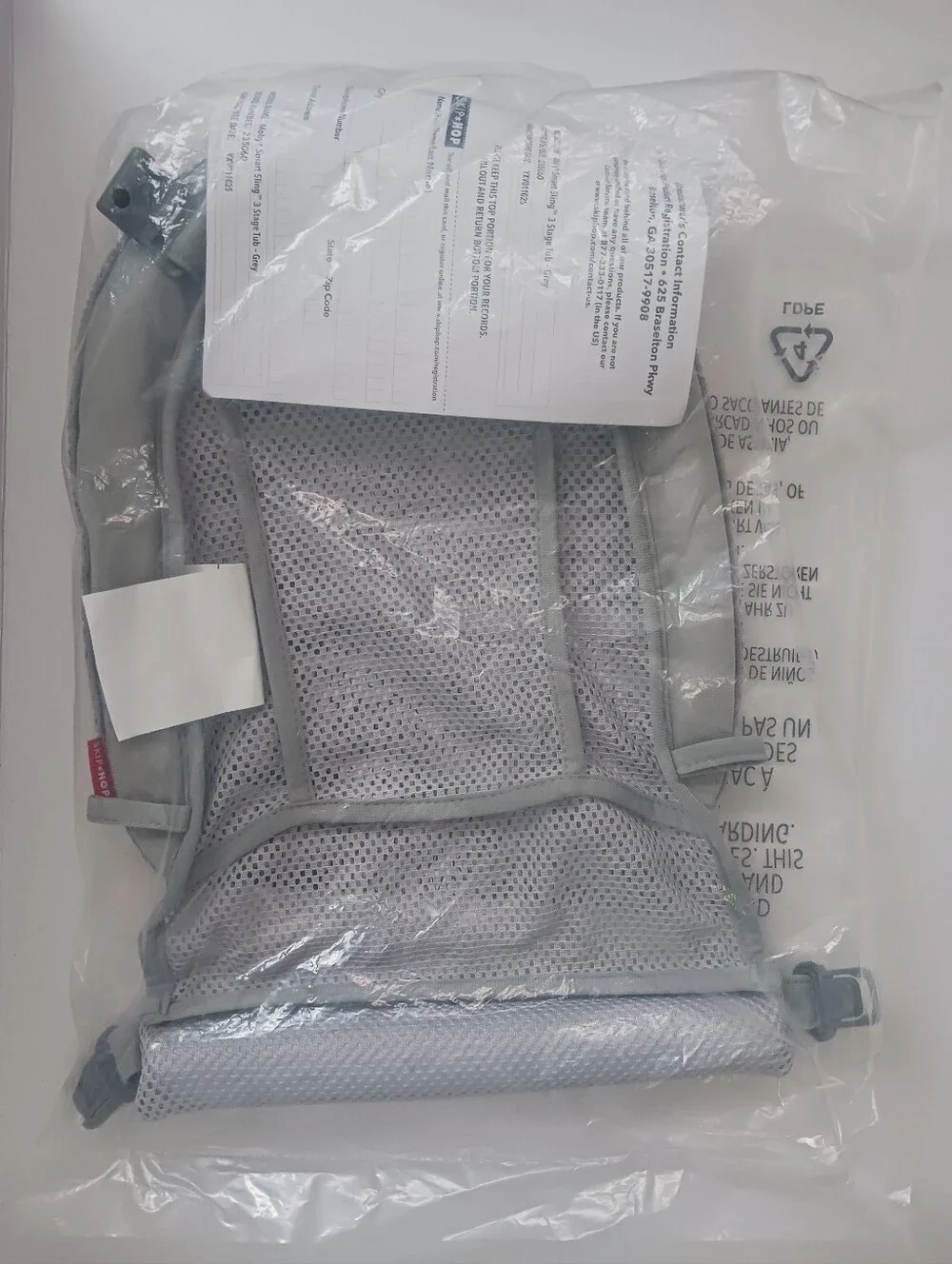 MOBY Smart Sling 3-Stage Tub Skip Hop Bathtub * Replacement SLING * Grey New